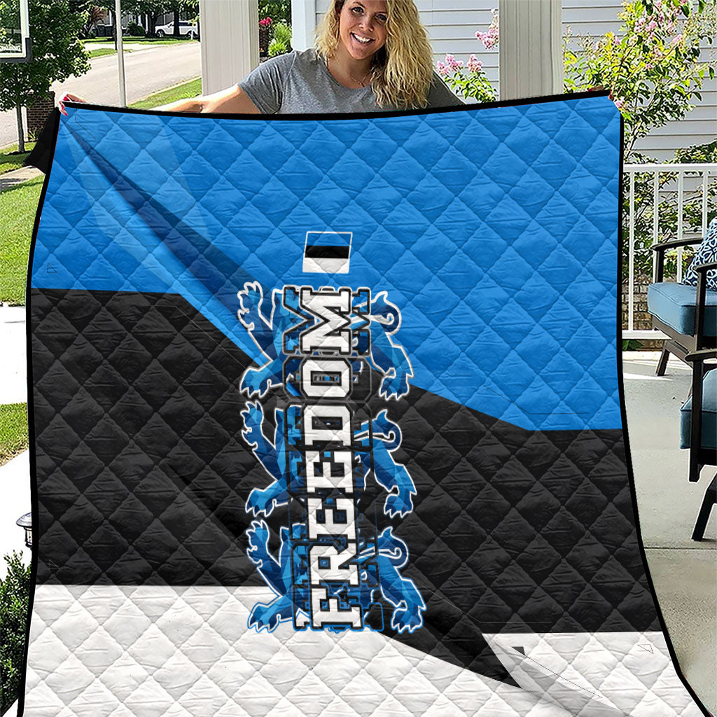 Estonia Flag 1884 Freedom Quilt Geometric Lion Crest National Pride