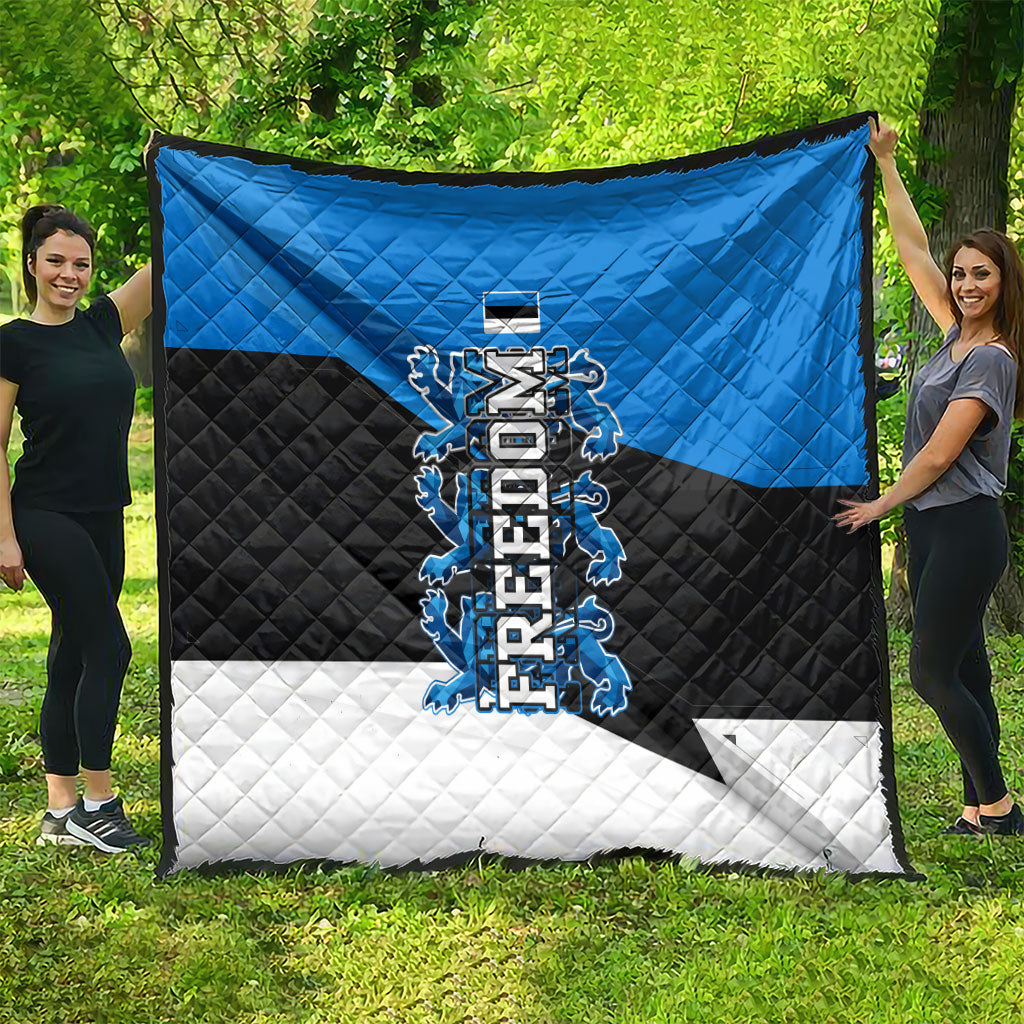 Estonia Flag 1884 Freedom Quilt Geometric Lion Crest National Pride