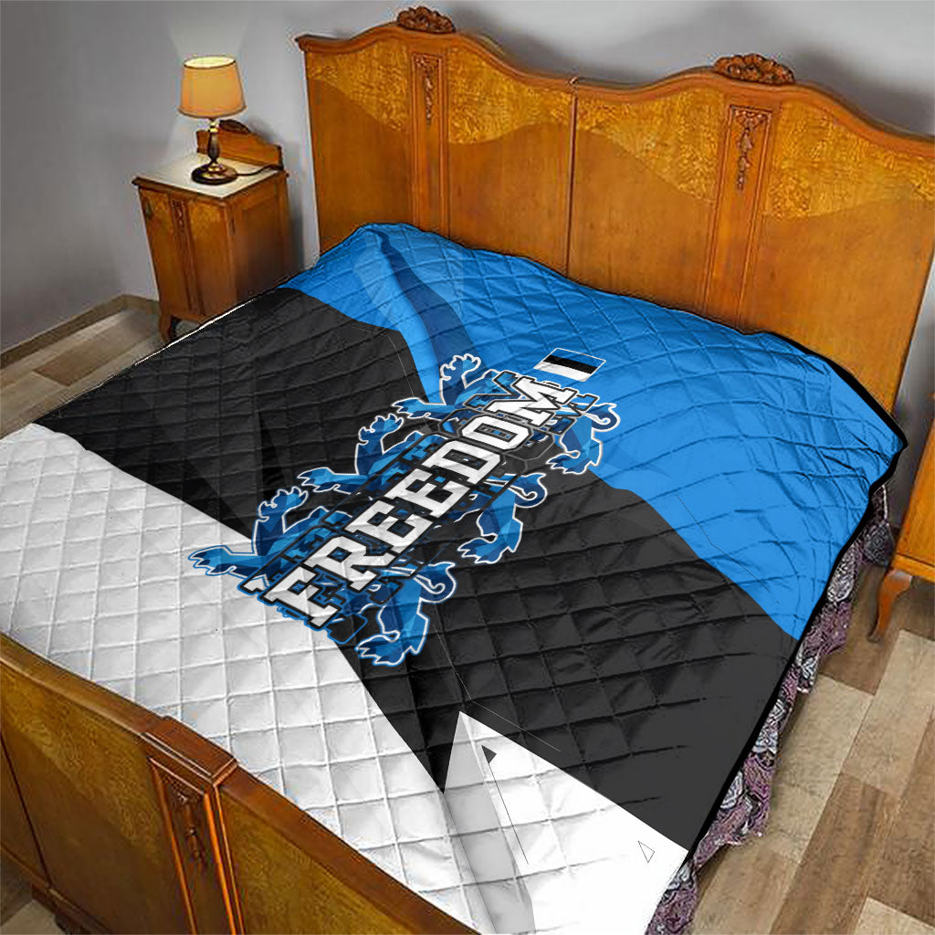 Estonia Flag 1884 Freedom Quilt Geometric Lion Crest National Pride