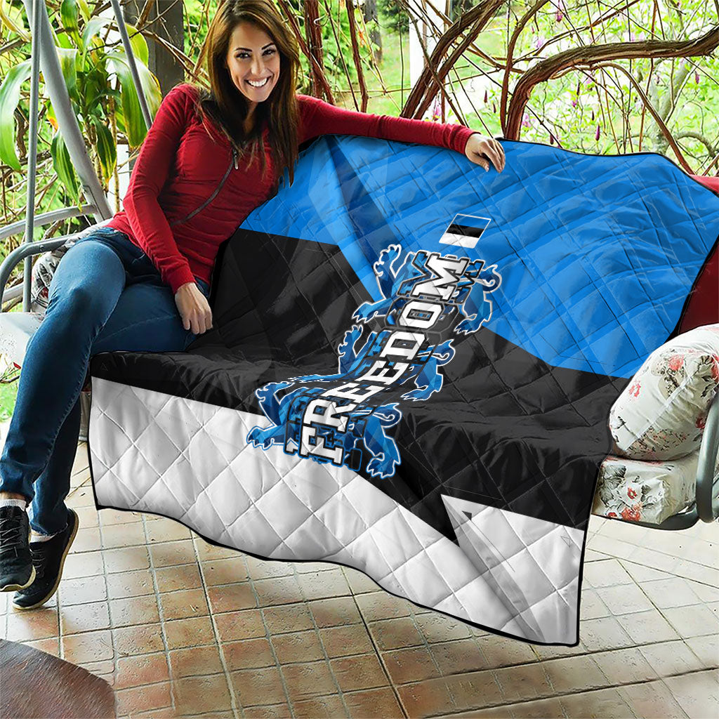 Estonia Flag 1884 Freedom Quilt Geometric Lion Crest National Pride