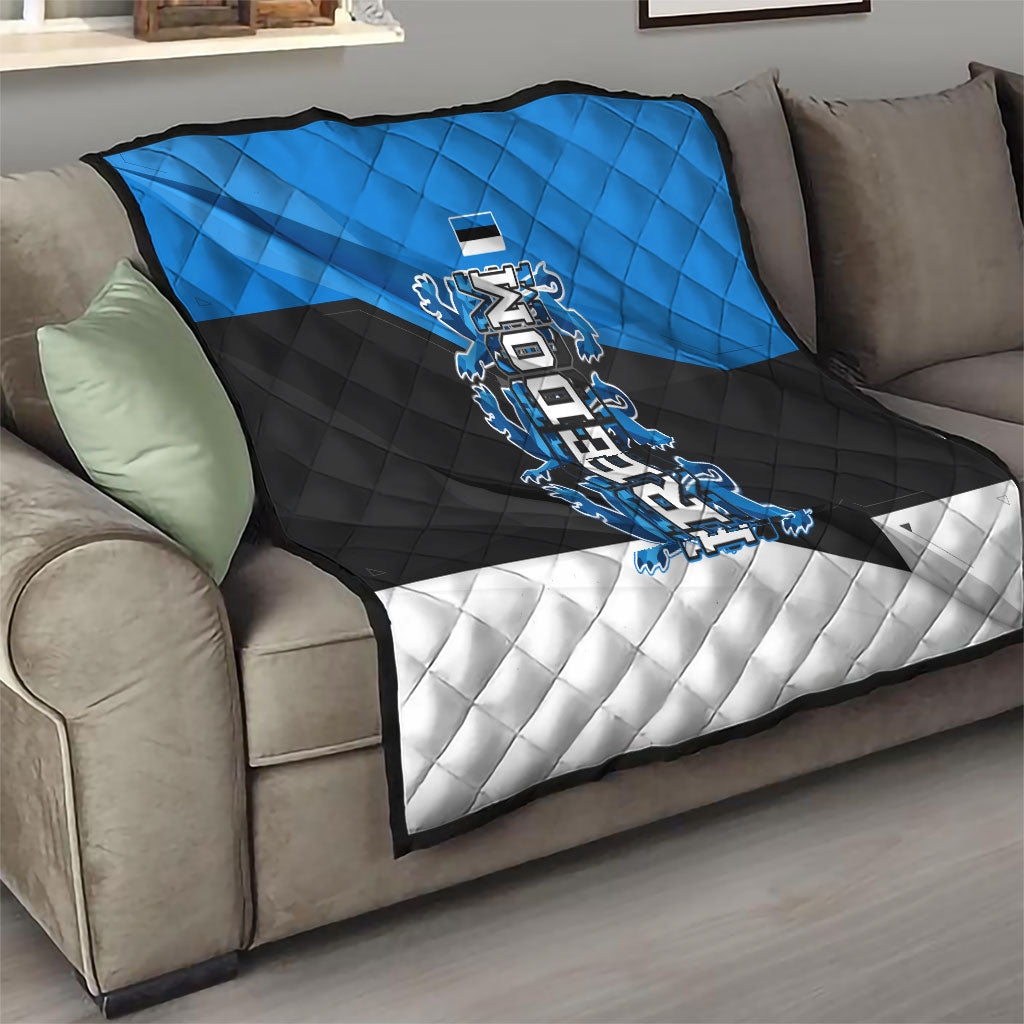 Estonia Flag 1884 Freedom Quilt Geometric Lion Crest National Pride