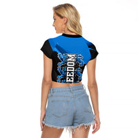 Estonia Flag 1884 Freedom Raglan Cropped T Shirt Geometric Lion Crest National Pride
