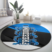 Estonia Flag 1884 Freedom Round Carpet Geometric Lion Crest National Pride