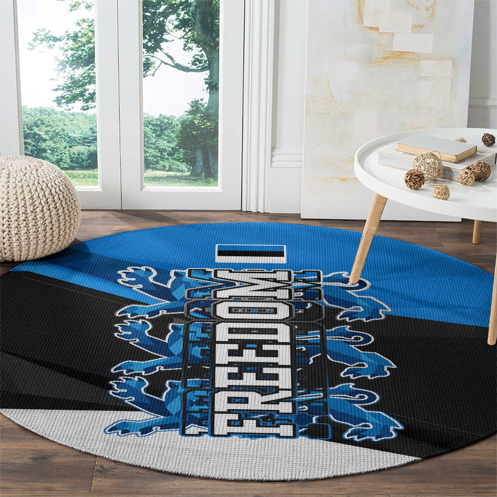 Estonia Flag 1884 Freedom Round Carpet Geometric Lion Crest National Pride