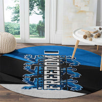 Estonia Flag 1884 Freedom Round Carpet Geometric Lion Crest National Pride