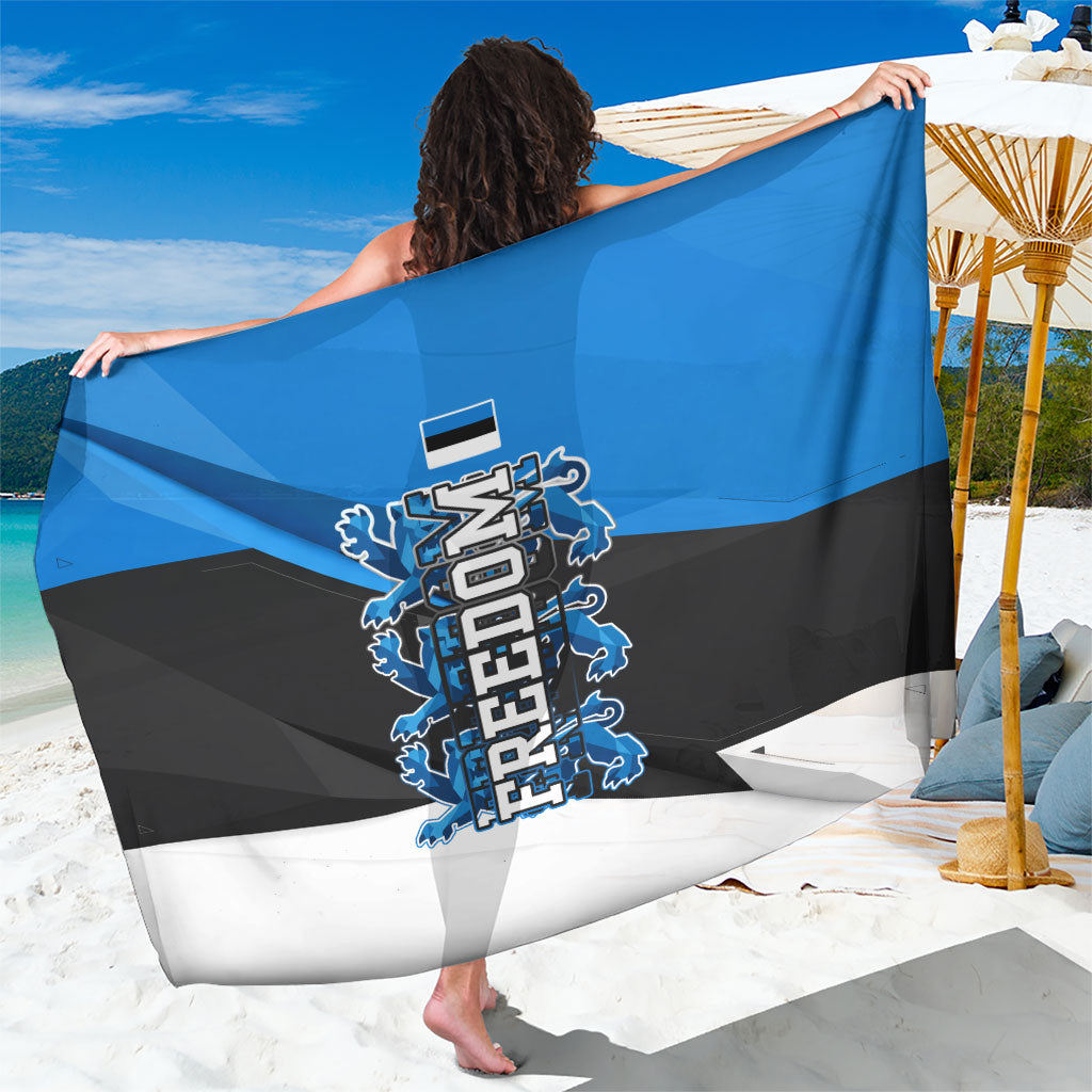 Estonia Flag 1884 Freedom Sarong Geometric Lion Crest National Pride