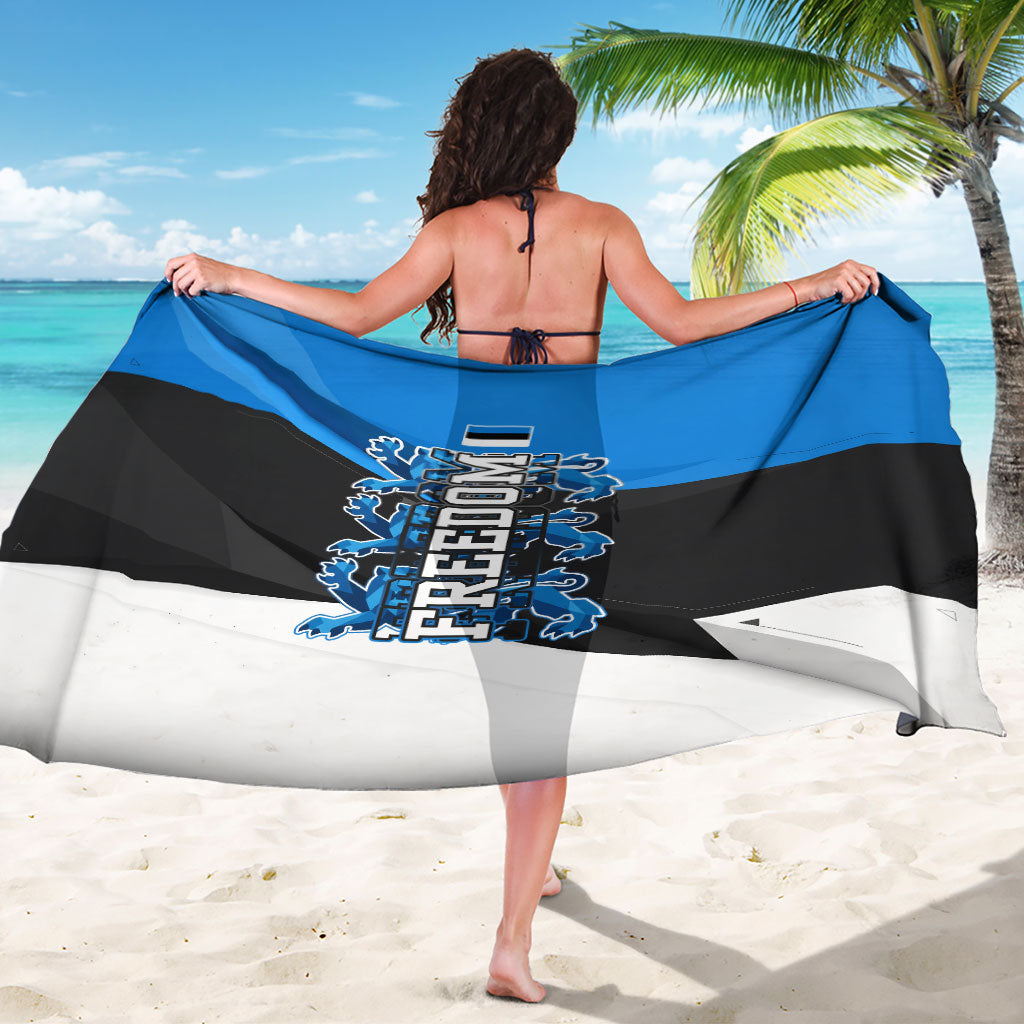 Estonia Flag 1884 Freedom Sarong Geometric Lion Crest National Pride