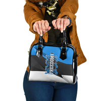 Estonia Flag 1884 Freedom Shoulder Handbag Geometric Lion Crest National Pride