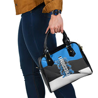 Estonia Flag 1884 Freedom Shoulder Handbag Geometric Lion Crest National Pride