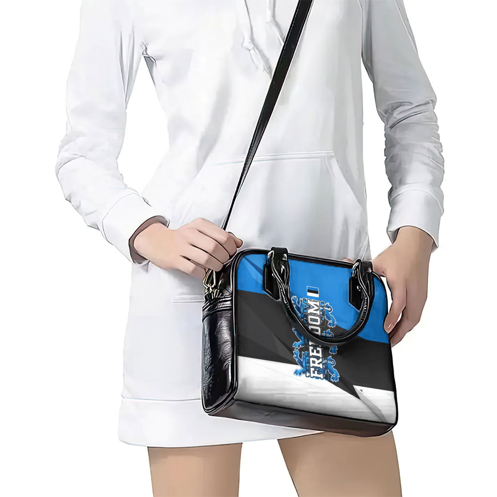 Estonia Flag 1884 Freedom Shoulder Handbag Geometric Lion Crest National Pride