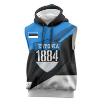 Estonia Flag 1884 Freedom Sleeveless Hoodie Geometric Lion Crest National Pride
