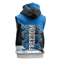 Estonia Flag 1884 Freedom Sleeveless Zip Hoodie Geometric Lion Crest National Pride