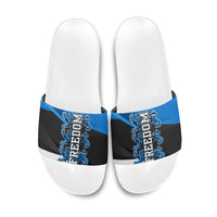 Estonia Flag 1884 Freedom Slide Sandals Geometric Lion Crest National Pride