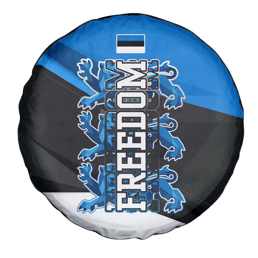 Estonia Flag 1884 Freedom Spare Tire Cover Geometric Lion Crest National Pride