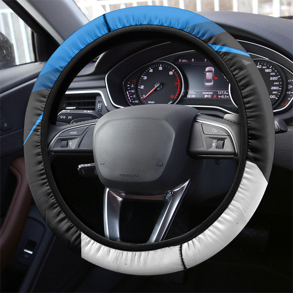 Estonia Flag 1884 Freedom Steering Wheel Cover Geometric Lion Crest National Pride