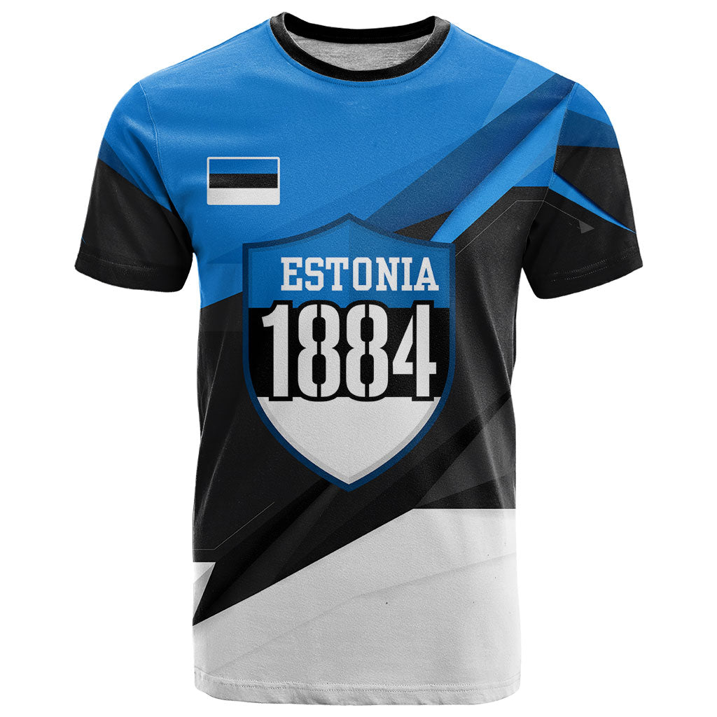 Estonia Flag 1884 Freedom T Shirt Geometric Lion Crest National Pride