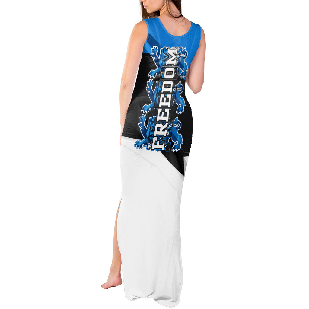 Estonia Flag 1884 Freedom Tank Maxi Dress Geometric Lion Crest National Pride