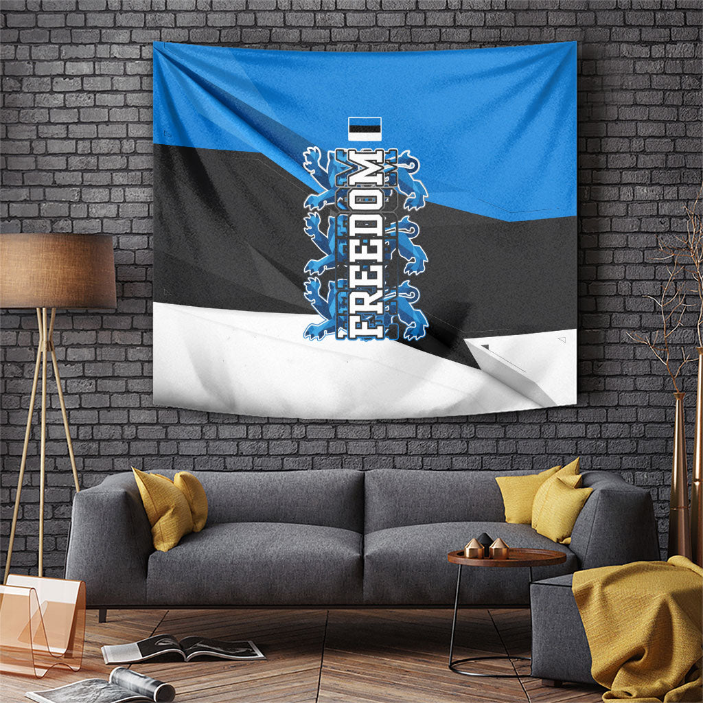 Estonia Flag 1884 Freedom Tapestry Geometric Lion Crest National Pride