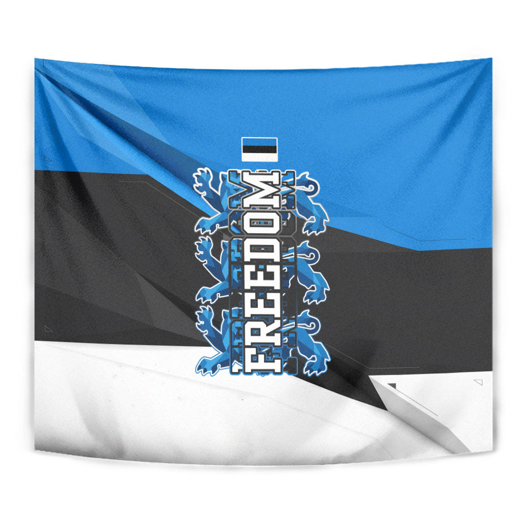 Estonia Flag 1884 Freedom Tapestry Geometric Lion Crest National Pride