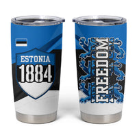 Estonia Flag 1884 Freedom Tumbler Cup Geometric Lion Crest National Pride