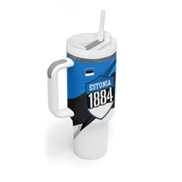 Estonia Flag 1884 Freedom Tumbler With Handle Geometric Lion Crest National Pride