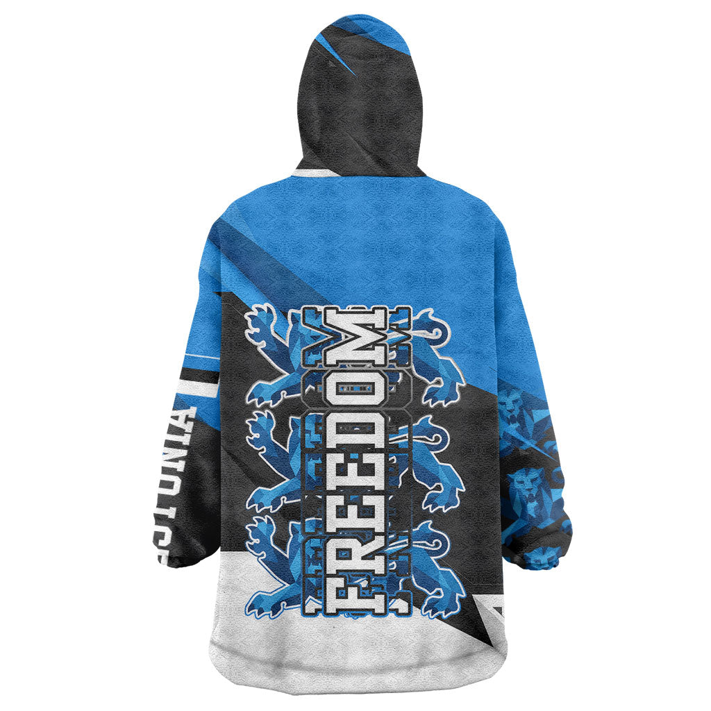 Estonia Flag 1884 Freedom Wearable Blanket Hoodie Geometric Lion Crest National Pride