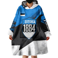 Estonia Flag 1884 Freedom Wearable Blanket Hoodie Geometric Lion Crest National Pride
