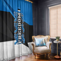 Estonia Flag 1884 Freedom Window Curtain Geometric Lion Crest National Pride