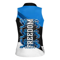 Estonia Flag 1884 Freedom Women Sleeveless Polo Shirt Geometric Lion Crest National Pride