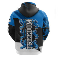 Estonia Flag 1884 Freedom Zip Hoodie Geometric Lion Crest National Pride