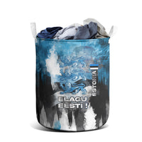 Estonia Elagu Eesti Lions Laundry Basket Watercolor Splash Flag Heraldic