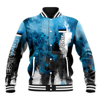 Estonia Elagu Eesti Lions Baseball Jacket Watercolor Splash Flag Heraldic