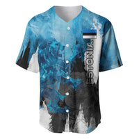 Estonia Elagu Eesti Lions Baseball Jersey Watercolor Splash Flag Heraldic