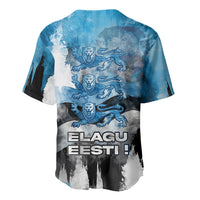 Estonia Elagu Eesti Lions Baseball Jersey Watercolor Splash Flag Heraldic