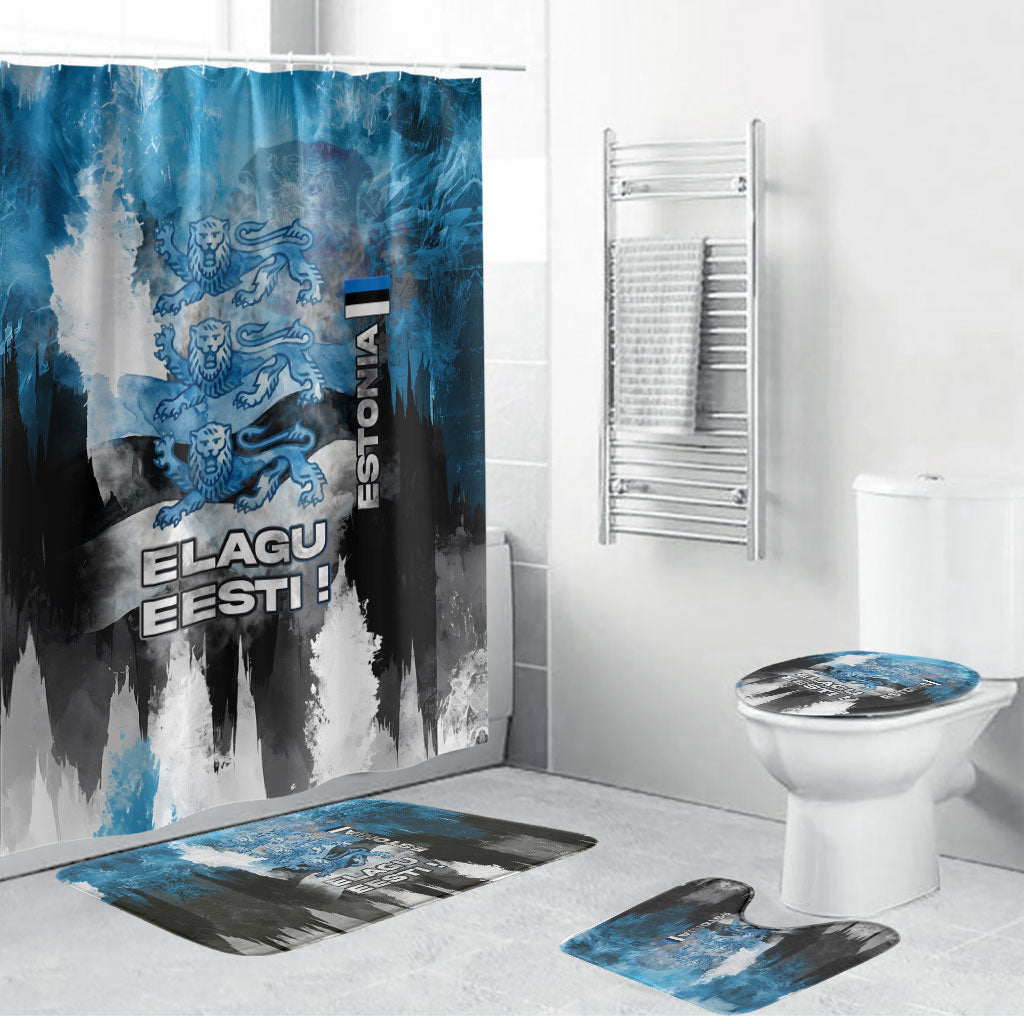 Estonia Elagu Eesti Lions Bathroom Set Watercolor Splash Flag Heraldic