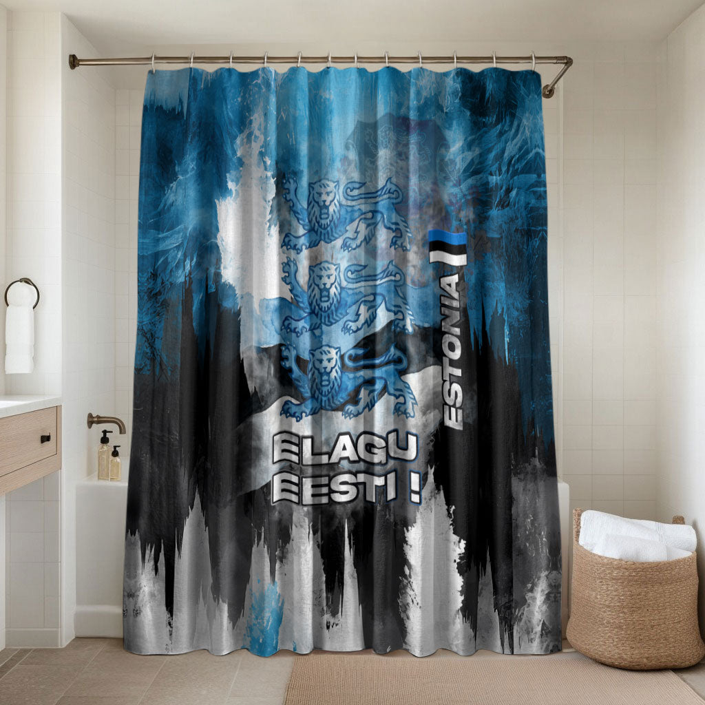 Estonia Elagu Eesti Lions Bathroom Set Watercolor Splash Flag Heraldic