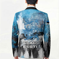 Estonia Elagu Eesti Lions Blazer Watercolor Splash Flag Heraldic