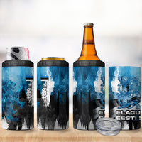 Estonia Elagu Eesti Lions 4 in 1 Can Cooler Tumbler Watercolor Splash Flag Heraldic