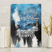 Estonia Elagu Eesti Lions Canvas Wall Art Watercolor Splash Flag Heraldic