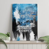 Estonia Elagu Eesti Lions Canvas Wall Art Watercolor Splash Flag Heraldic