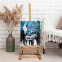 Estonia Elagu Eesti Lions Canvas Wall Art Watercolor Splash Flag Heraldic