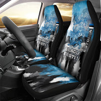 Estonia Elagu Eesti Lions Car Seat Cover Watercolor Splash Flag Heraldic