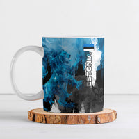 Estonia Elagu Eesti Lions Ceramic Mug Watercolor Splash Flag Heraldic
