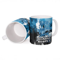 Estonia Elagu Eesti Lions Ceramic Mug Watercolor Splash Flag Heraldic