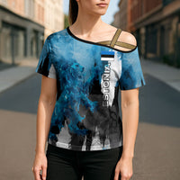 Estonia Elagu Eesti Lions Cross Shoulder Shirt Watercolor Splash Flag Heraldic