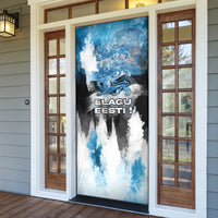 Estonia Elagu Eesti Lions Door Cover Watercolor Splash Flag Heraldic