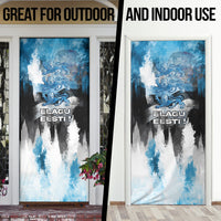 Estonia Elagu Eesti Lions Door Cover Watercolor Splash Flag Heraldic