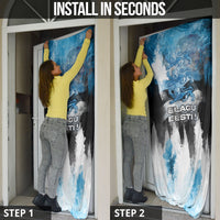 Estonia Elagu Eesti Lions Door Cover Watercolor Splash Flag Heraldic