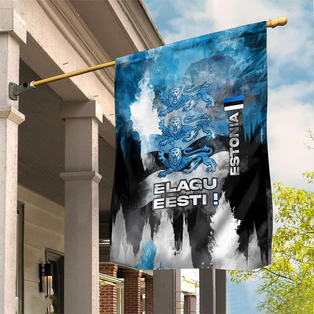 Estonia Elagu Eesti Lions Garden Flag Watercolor Splash Flag Heraldic