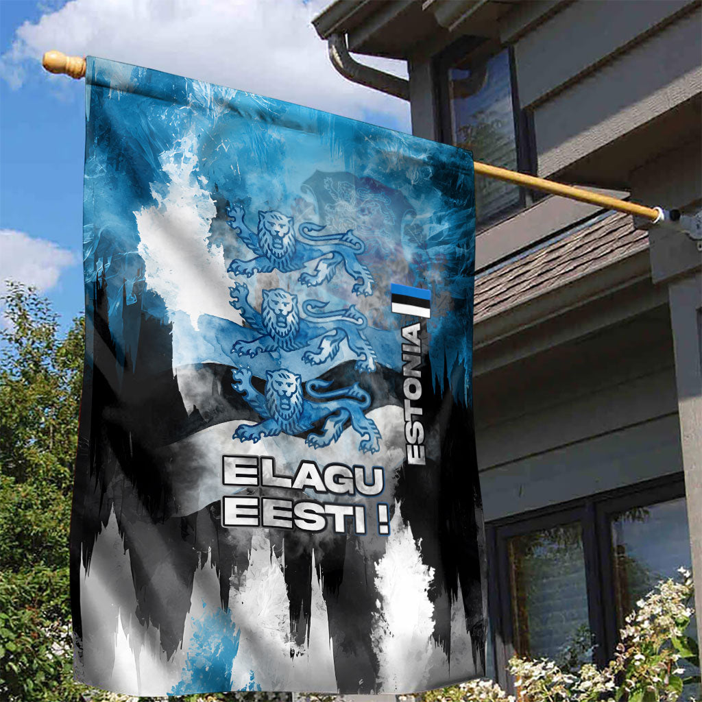 Estonia Elagu Eesti Lions Garden Flag Watercolor Splash Flag Heraldic